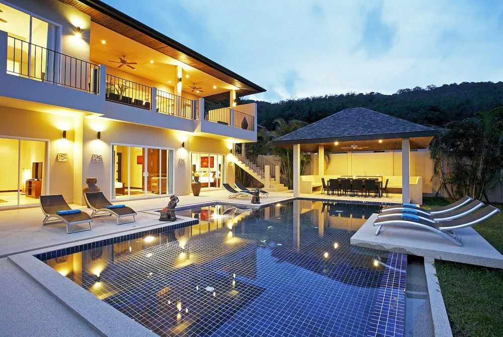 Ambient lighting ensures guests can enjoy outdoor entertaining late into the evening