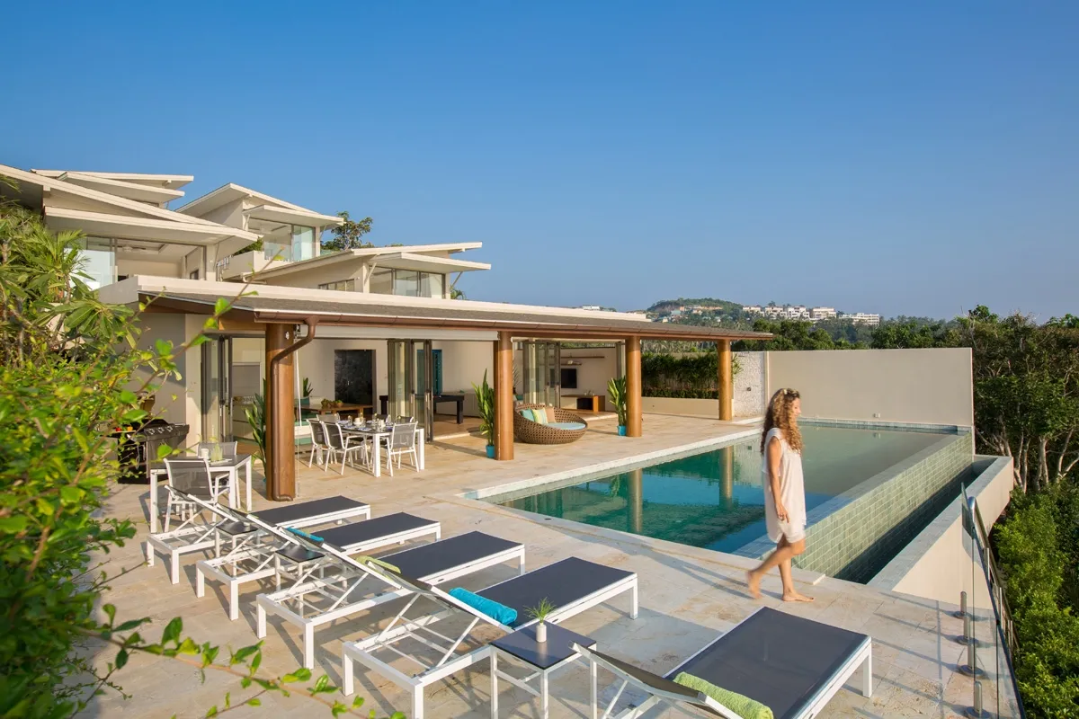 Expansive pool deck area